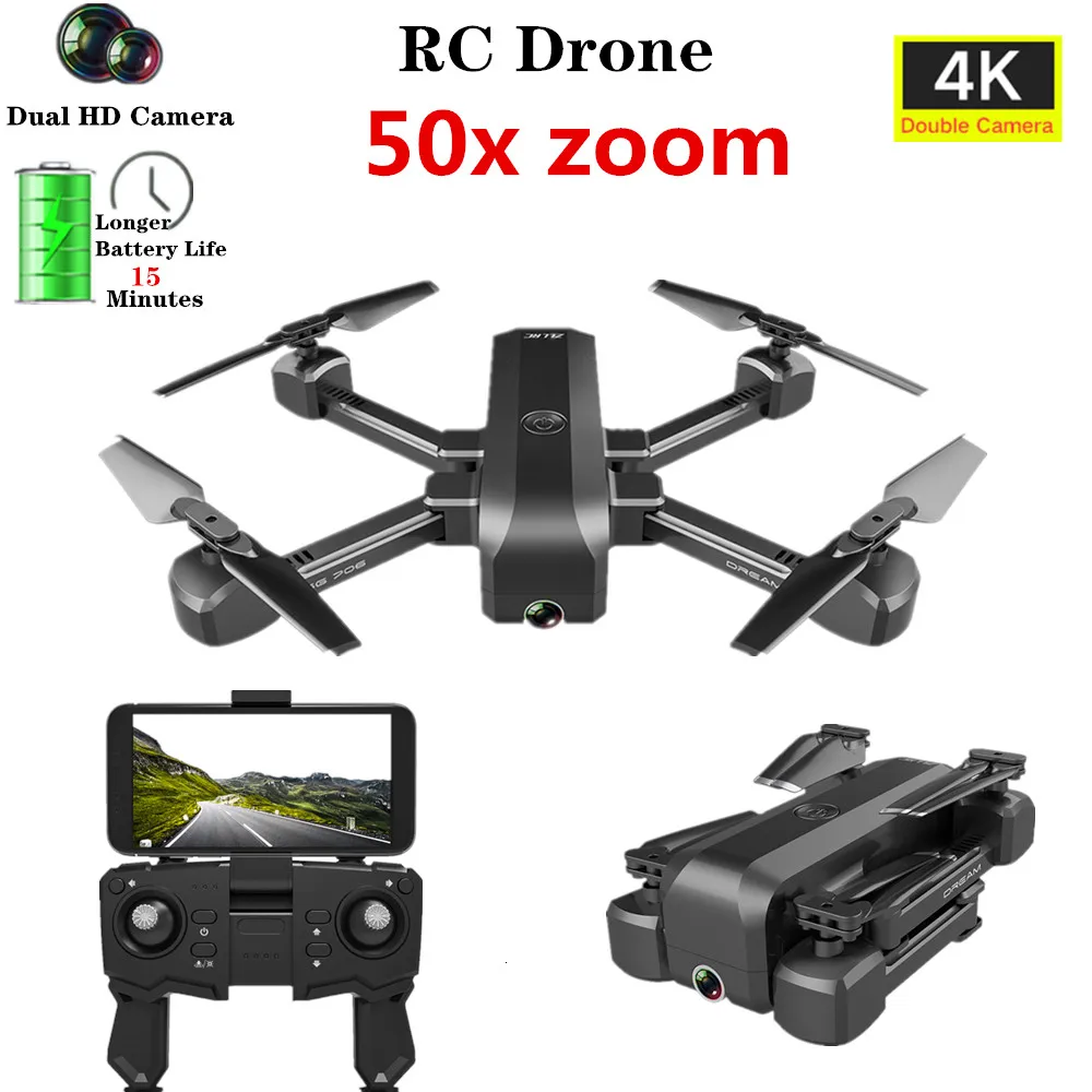 Лучший Дрон 4K HD Двойная камера Квадрокоптер с Wifi FPV 1080P оптический поток селфи