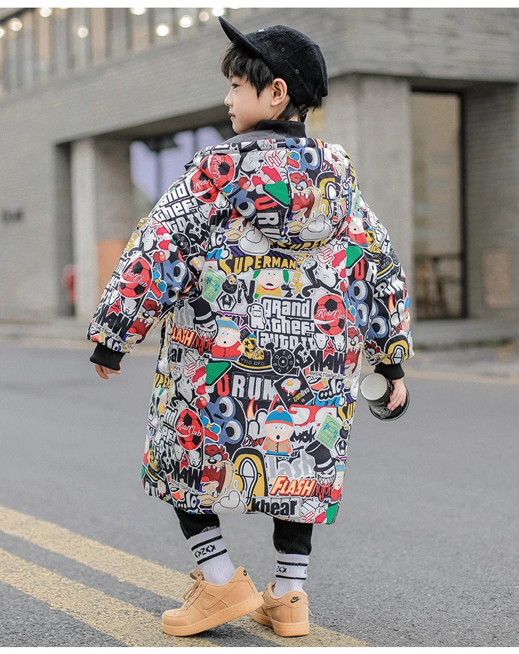 Детское зимнее пальто с капюшоном на возраст 8-14 лет |