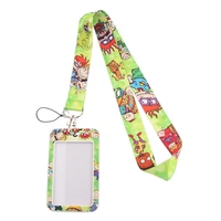 fd0227 anime naughty boy keychain fashion lanyards id badge holder for student card cover business card with lanyard