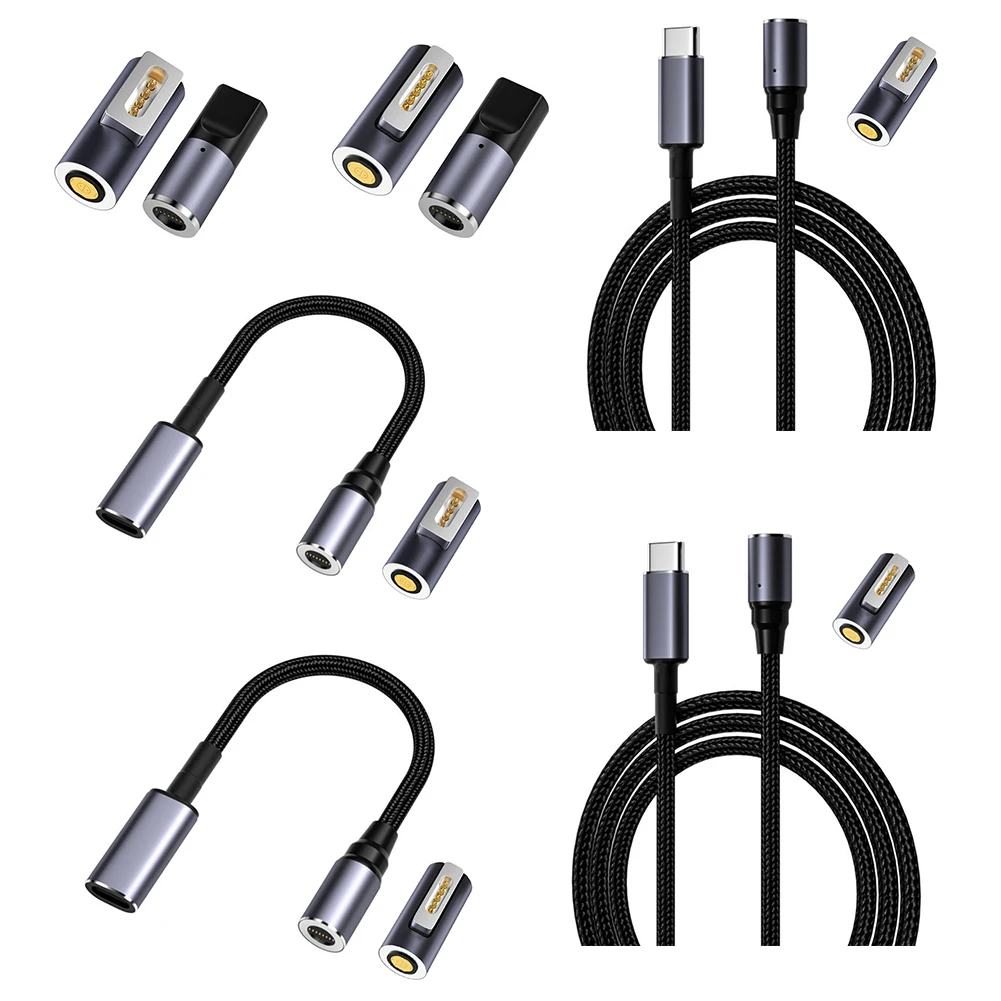 

Pro Laptop Magnetic Type-C Female to 8 Pin Adapter Cable+for Apple Plug Charger Power Supply Connector