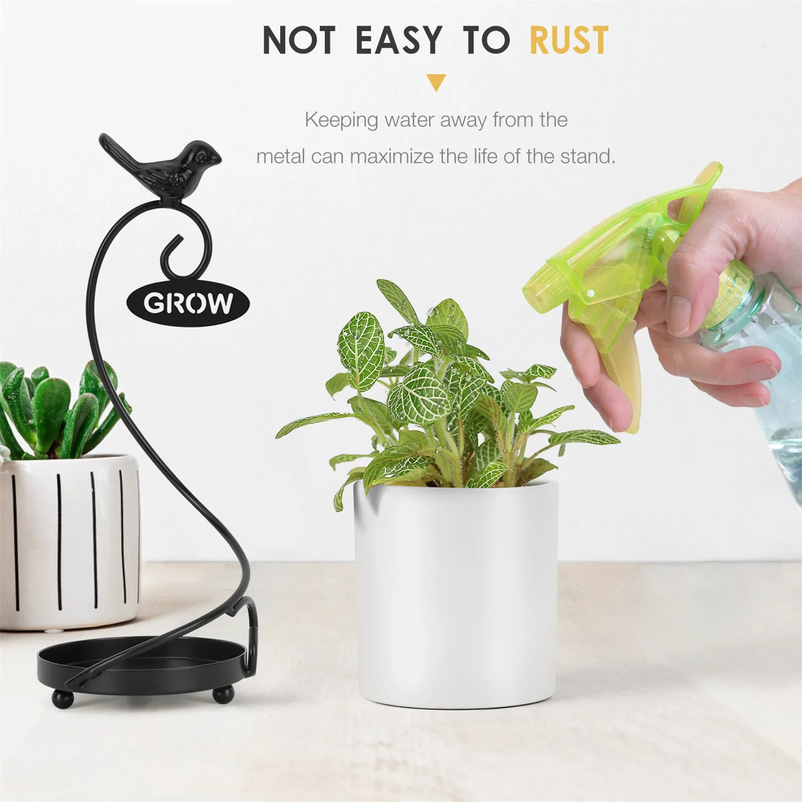 Подставка для растений черный металлический современный держатель цветов с