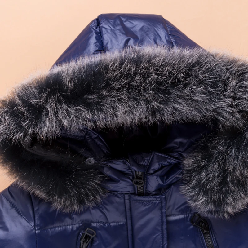 IYEAL на температуру 30 градусов детская зимняя одежда Комплекты с большим меховым