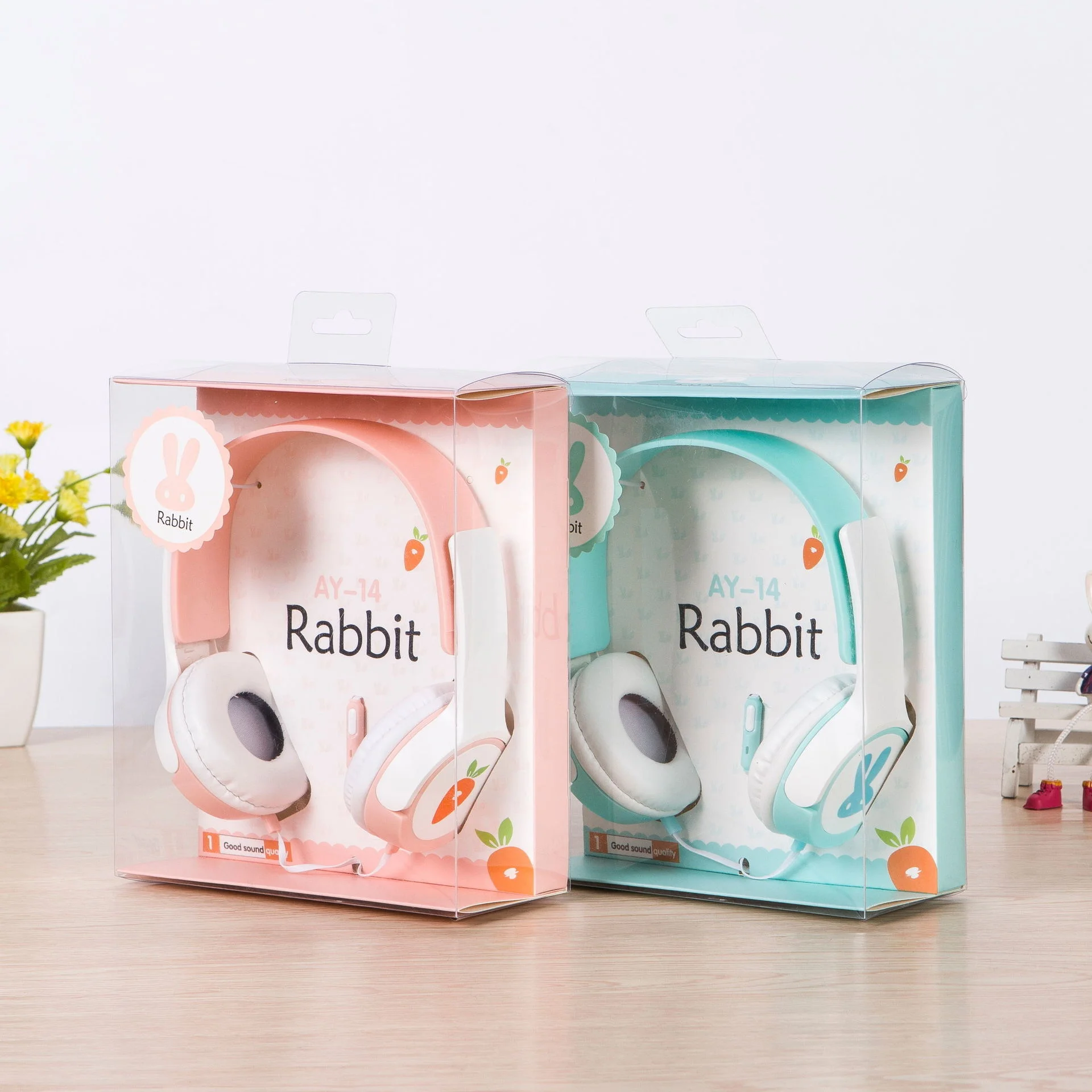 

Head-Mountedcartooncute Rabbit, Stereo, Met Microphone, Mobile Phoneand Computer Universal, Bedrade Headsetgame, Movement,
