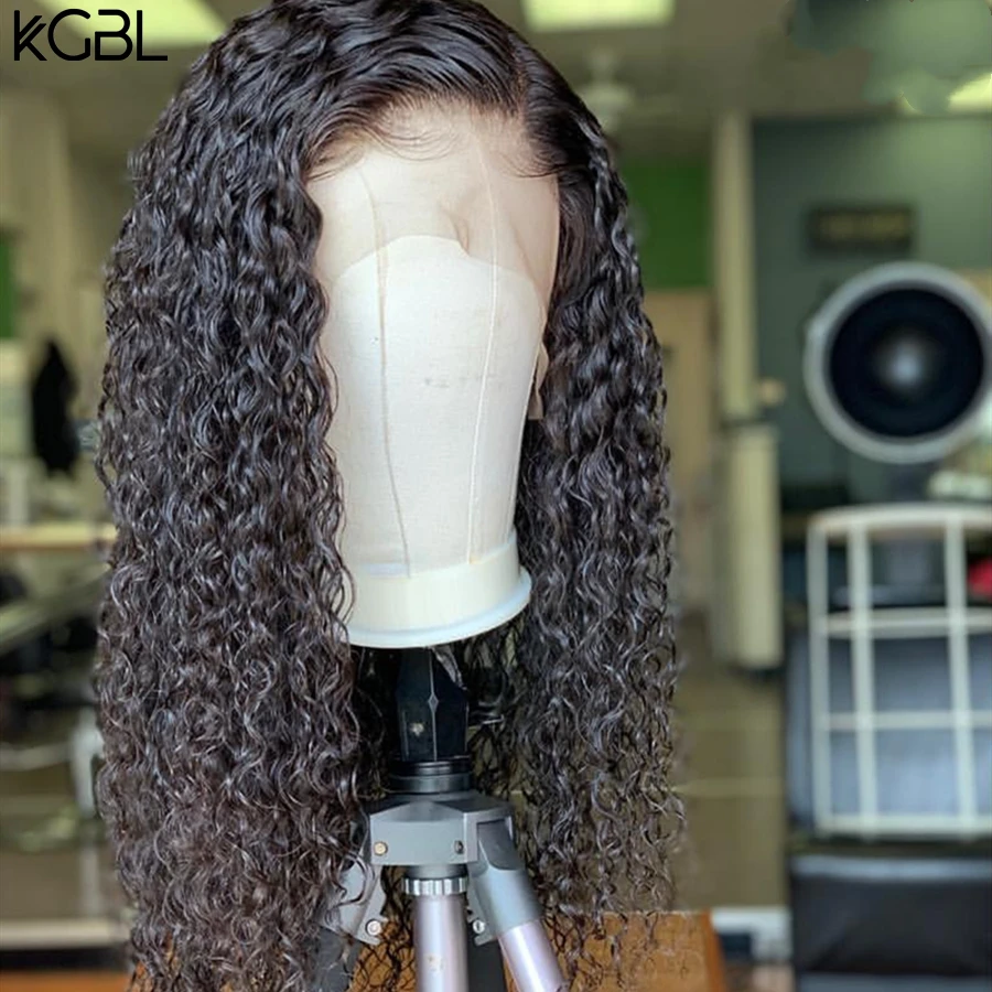 KGBL кудрявые 13*4 Кружева спереди среднего соотношения 8 ”-24” не-Remy человеческие