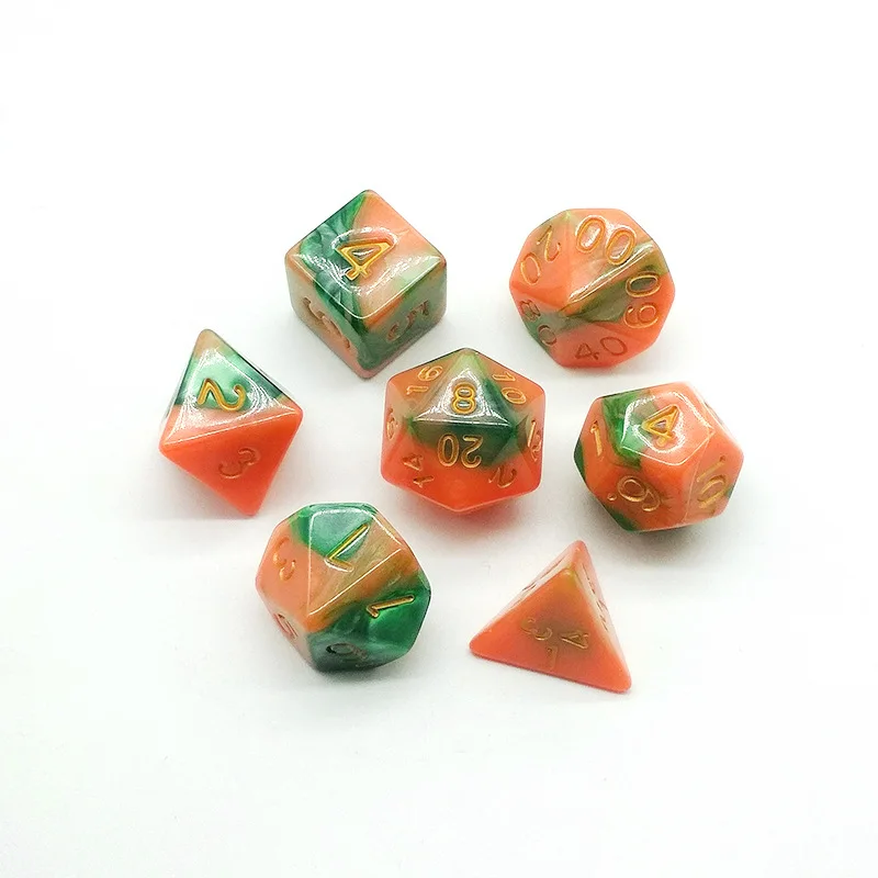 Новый Несколько микс Цвет 7 шт набор Игральный костей trgp игра многогранник D4 D20