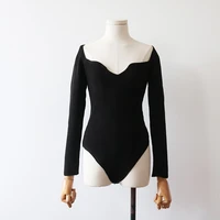 2021 spring women sexy bodysuit winter fashion casual bodycon solid knitted bodysuits body tops for women female
