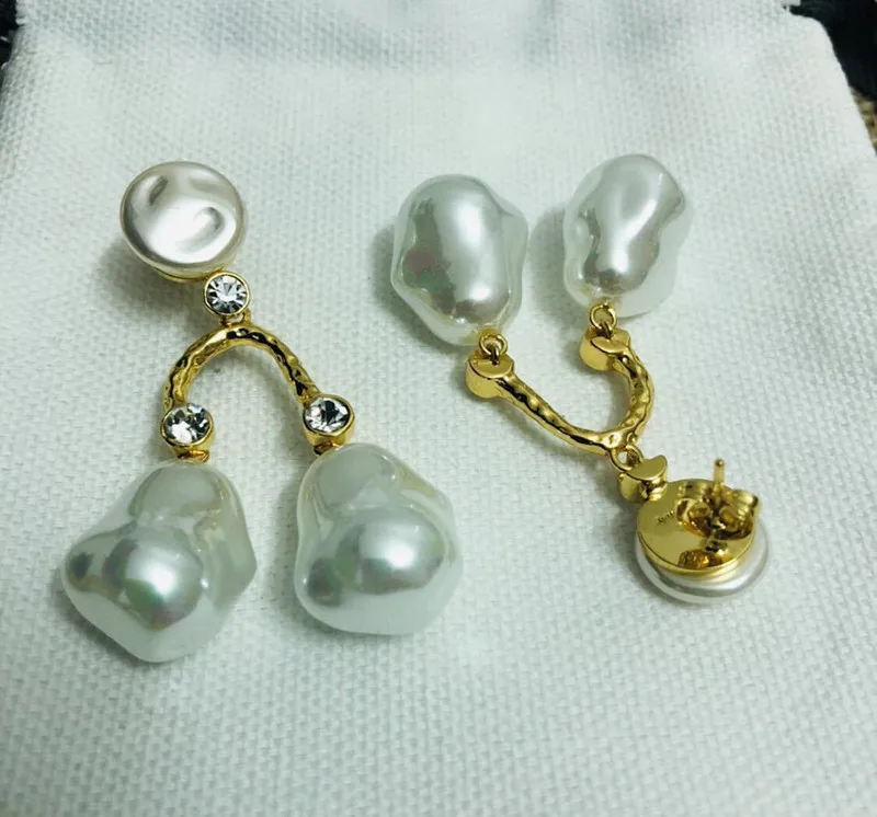 Brand Fashion Anomalistic pear Jewelry For Women Freshwater Pear Earrings Party irregular Tassel leaf shape for women | Украшения и