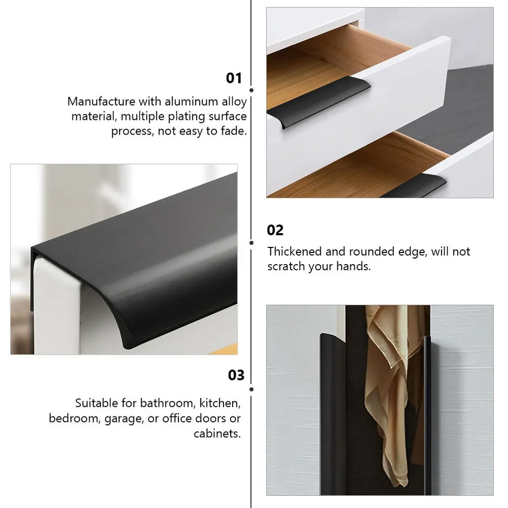 

8PCS 80mm Concealed Finger Handle Aluminum Alloy Door Handle