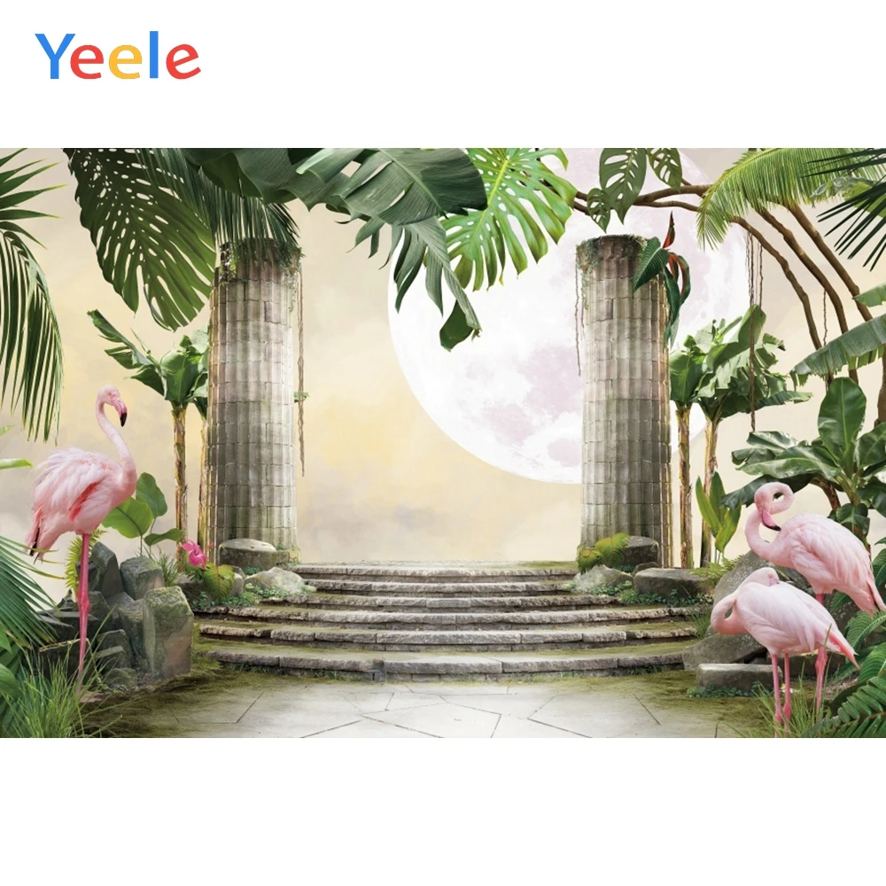 Фон для фотосъемки Yeele с тропической пальмой фламинго летний Фотофон фотосессии