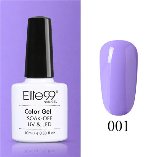 PP001 Elite99 10 мл Гель-лак для ногтей замачиваемый УФ красочный Фиолетовый лак для ногтей художественный Гель-лак для Ногтей Стойкий гель нужен основа и верхнее покрытие - Цвет: PP001