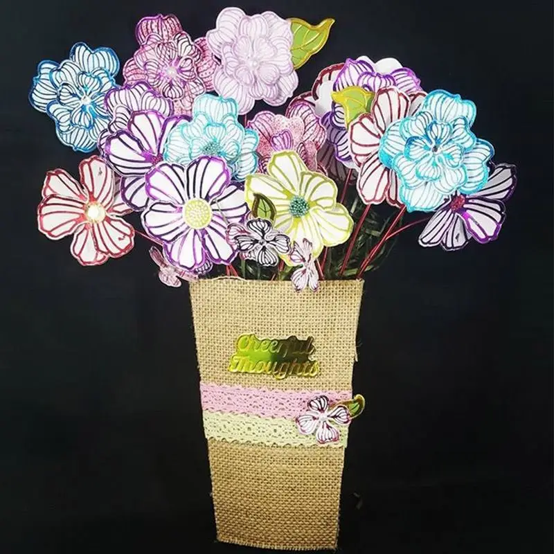 Цветы металлическая Горячая фольга пластина и соответствующие Вырубные штампы