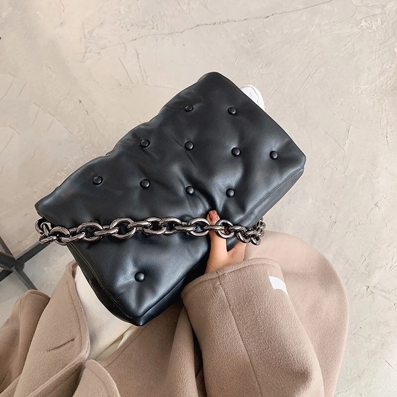 

Брендовые женские сумки на плечо 2021, качественные плотные кошельки и сумочки из джинсовой ткани на металлической цепочке, женские клатчи, д...