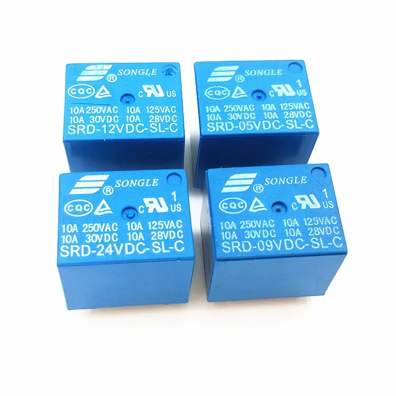 5 шт. реле SRD 05VDC SL C 12VDC 24VDC контактный разъем постоянного тока 3V 5V 6V 9V 12V 24V 48V 10A 250VAC 5PIN