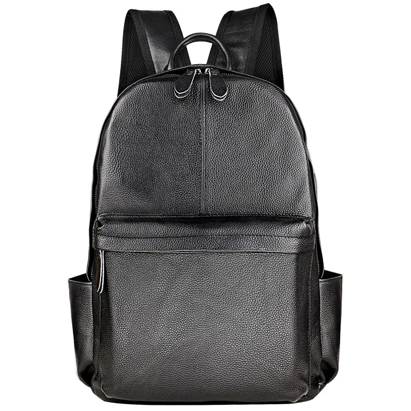 New Fashion Brand 100% Genuine Leather Men Backpacks Real Natural Leather Student Backpack Boy Luxury Lager Computer Laptop Bag