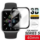 Закаленное 3d-стекло с полным покрытием для Apple Watch Series 6 40 44 мм, Защитная пленка для экрана iWatch, защитный аксессуар