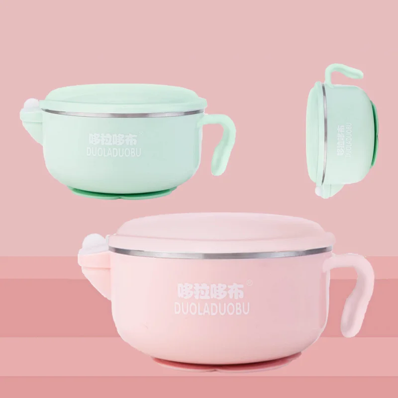 Детские 304 Нержавеющая сталь затопления чаши для обедов Коробки присоски Non Slip