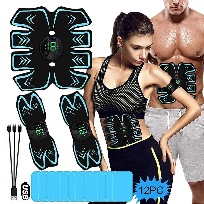 

EMS Abdominal Muscle Stimulator Abs Trainer Rechargeable Smart Weight Loss Body Slimming Fitness Equipment Home Gym Men Women