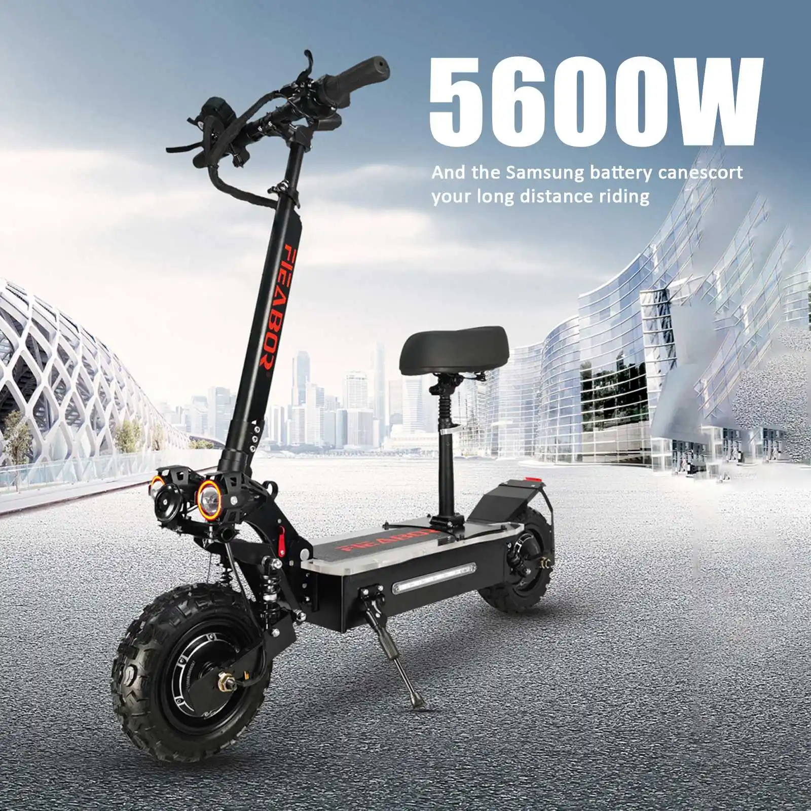

Electric Scooter Adult Dual Motor 11inch Off Road Tires Fast Speed 60v 5600w
