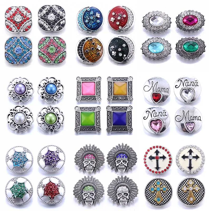 

Mix 10pcs/lot Wholesale Snap Button Jewelry Metal 18mm Snap Button with 20mm 18mm Snap Bracelets Bangles For Women Snap Jewelry