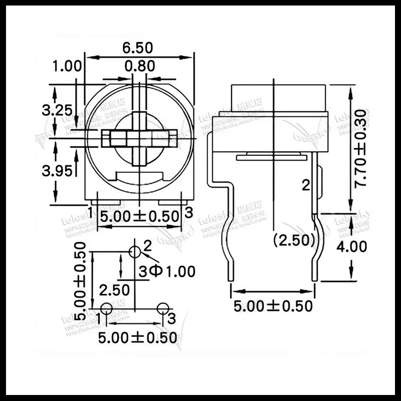 500 шт./лот RM065 WH06-2 100R 200R 500R 1K 2K 5K 10K 20K 50K 100K 200K 500K 1 м Ом Подстроечный резистор