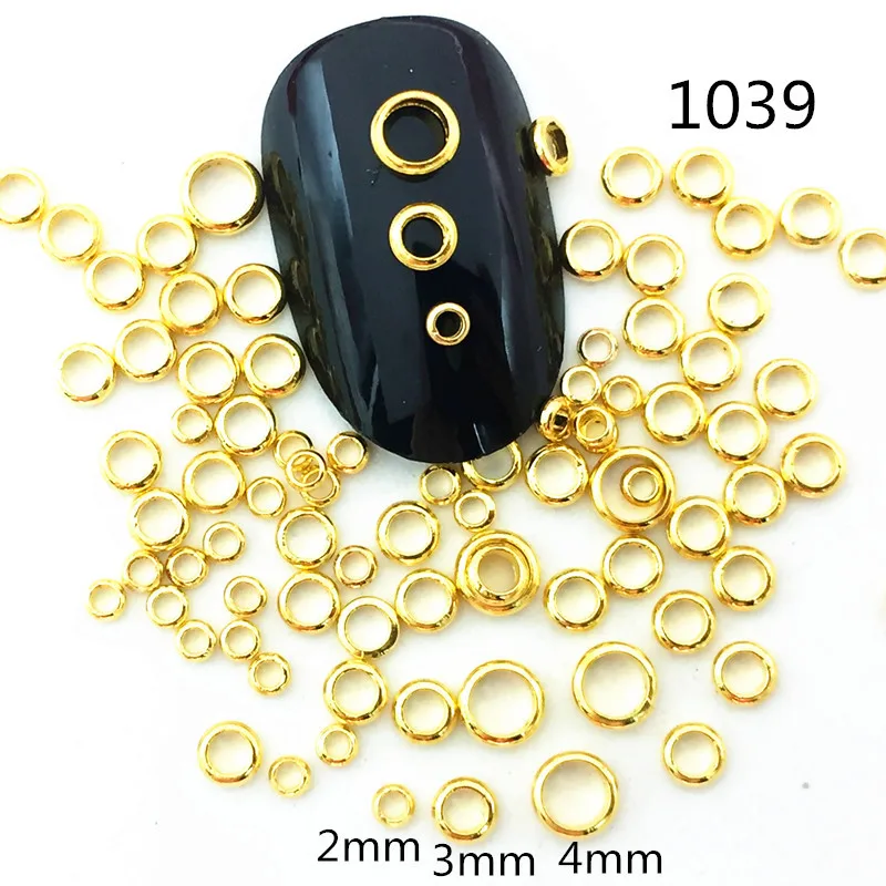 50 шт./упак. Япония Корея сплав для маникюра искусство 3D 2 мм 3 4 Золотой Круглый