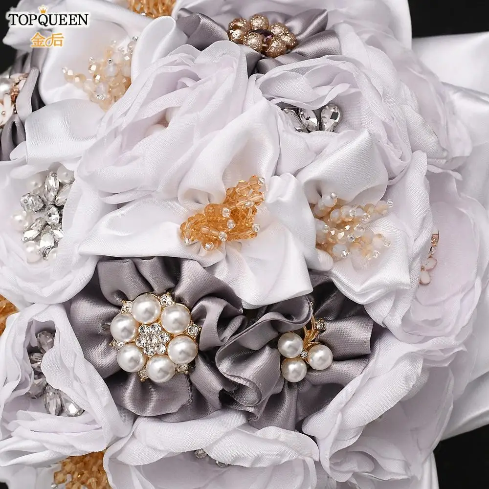 TOPQUEEN SF8 роскошный свадебный букет белые свадебные цветы искусственный невесты