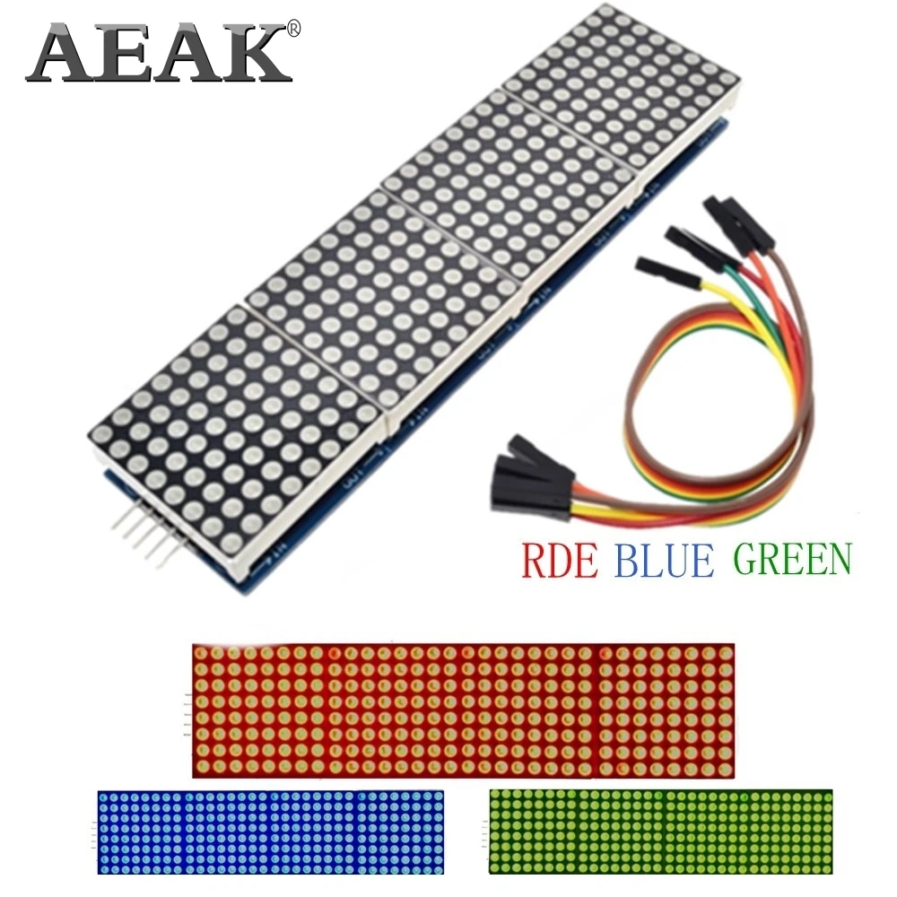 AEAK MAX7219 матричный модуль для Arduino микроконтроллер 4 в одном дисплее с 5P линии