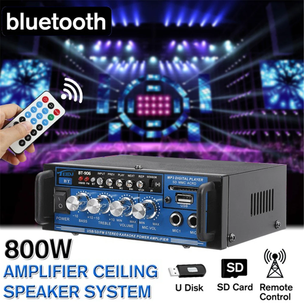 1 шт. 6 5 дюймов 2 полосная 800 Вт HIFI bluetooth стерео аудио радио усилитель 400