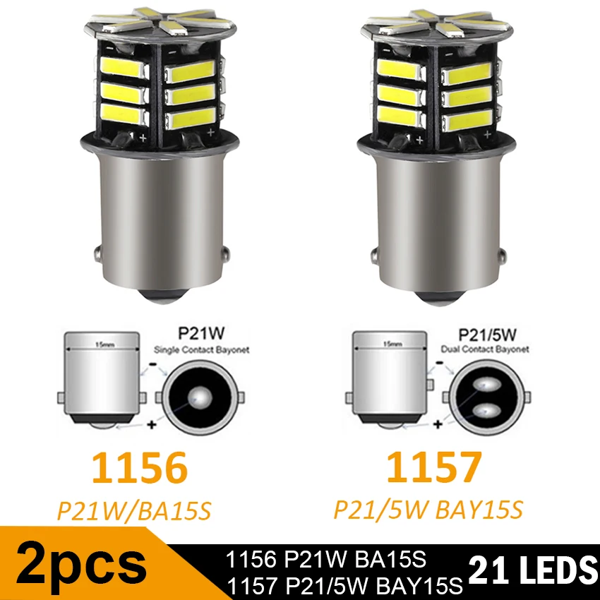 

2 шт. 1156 светодиодная лампа canbus 21SMD 7020 p21w 1156 1157 Лампа Стоп светильник s светильник Тель поворота