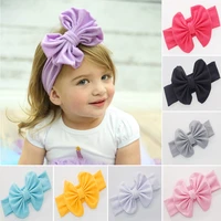 100pcslot diy simple multi fabrics elasticity girl head bands baby bowknot wide hair bands hair styling tools accessory ha1043