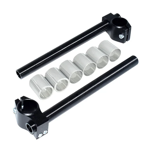 black Мотоцикл CNC Кафе Racer руль гоночный Регулируемый 24-31 мм зажим на вилке ручка бар - Цвет: black