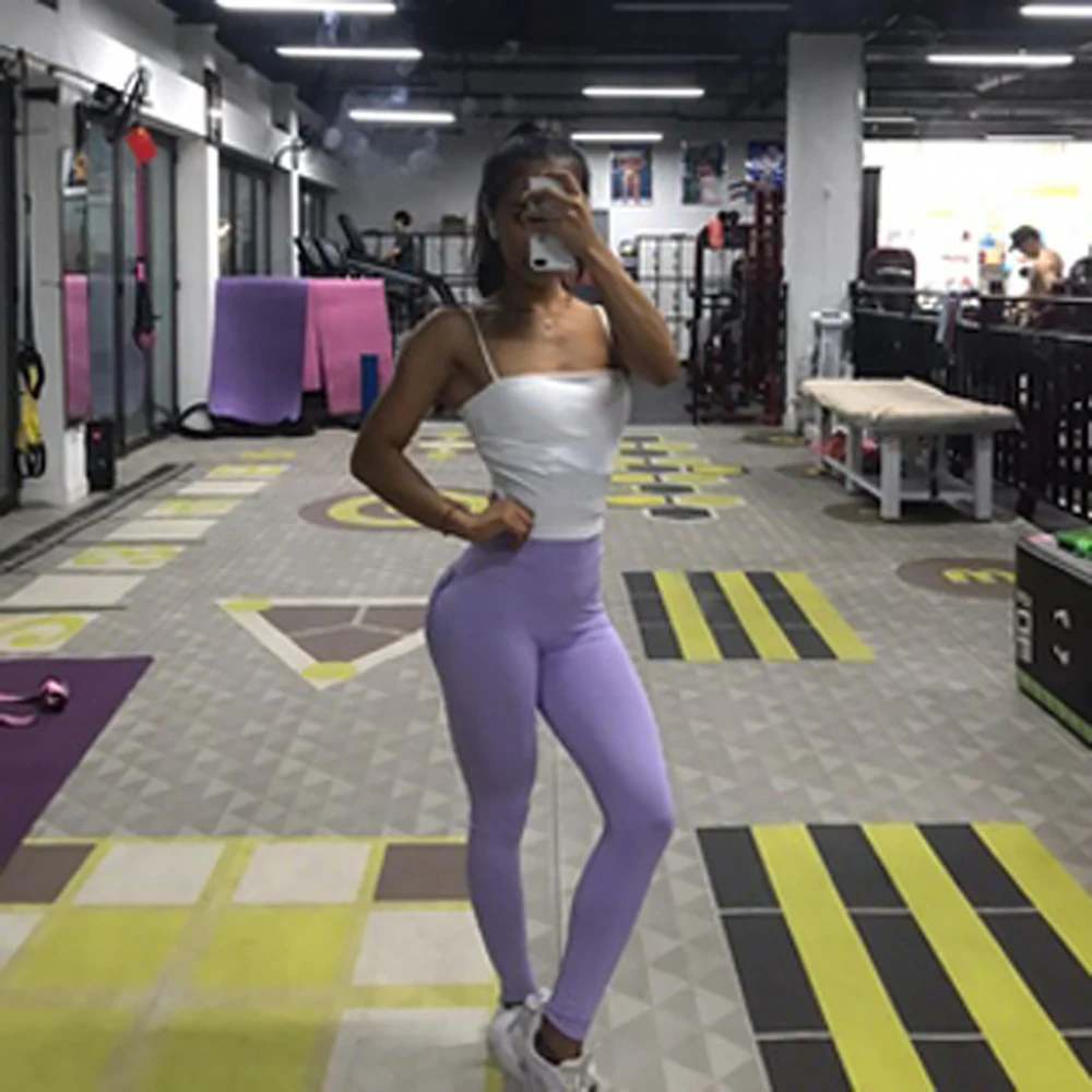 Hip Fitness Pants Net Celebrity Ins Super Stretch High Waist Leggings With Pocket Tummy Tight Training Peach Stacked Pants