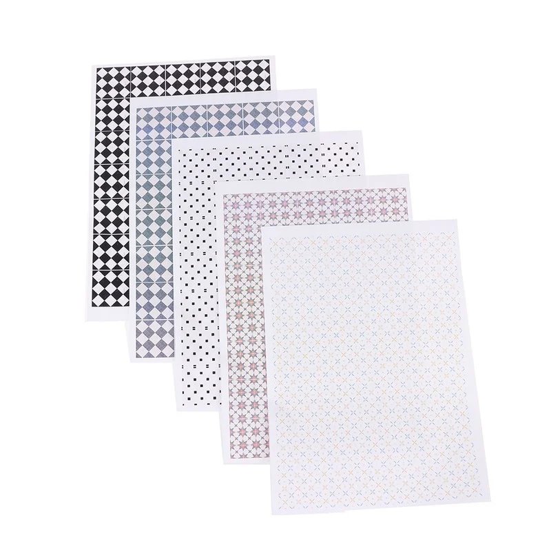 Pegatina de suelo en miniatura para casa de mu&ntilde;ecas, accesorio de pared para cocina y ba&ntilde;o, 1/12-1