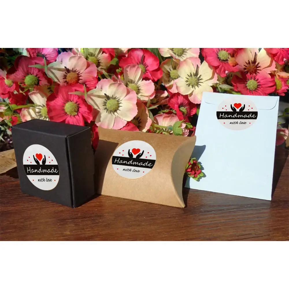 500 шт./компл. наклейка ручной работы с любовью s самоклеящаяся лента круглые