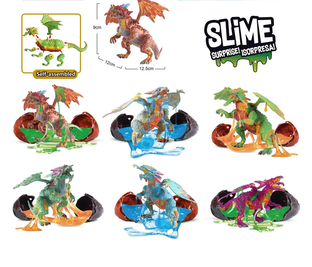 

Pop Figure Action Blind Box Surprise Eggs Dinosaur Toy Creative DIY Slime Toys Supplies Dinosaur Egg Party Favors For Kids