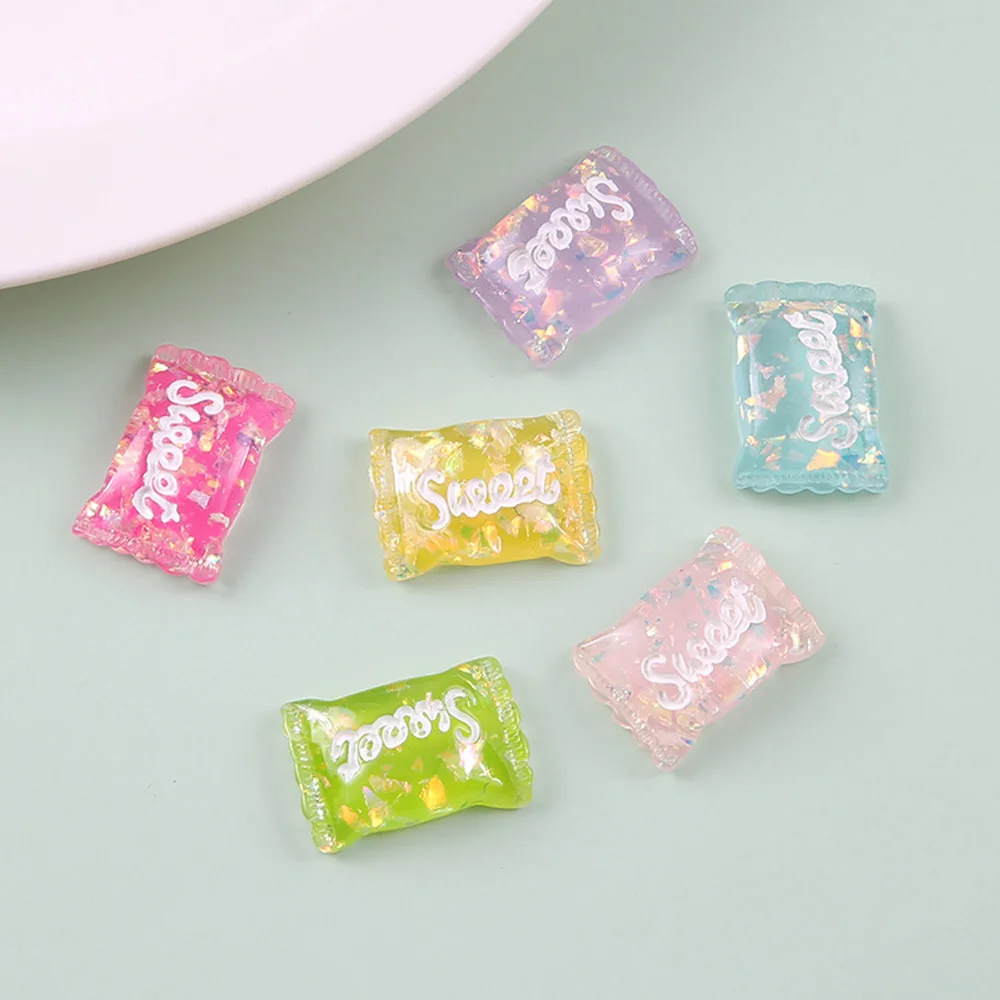 

10pcs/Bag 17*25mm Sweet Candy Decorations 7 Colors Resin Cute Kawaii Charms Jewelry 3D Nail Supplies Accessories K-S6