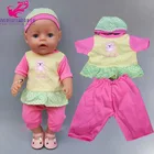 Одежда для кукол, 43 см, розовая рубашка с рукавом в виде оленя, штаны в горошек, 18 дюймов, Американская Одежда для кукол