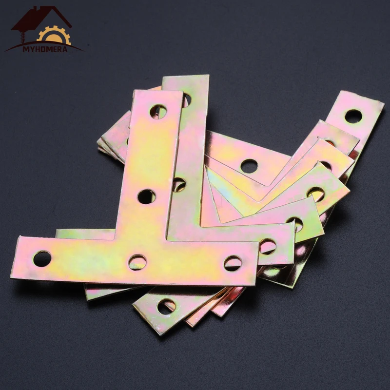 Myhomera 4Pcs Strengthen Connection T Shape Code Corner Connector Brackets Table Chair Bed Board Joint Fastener Angle Support |