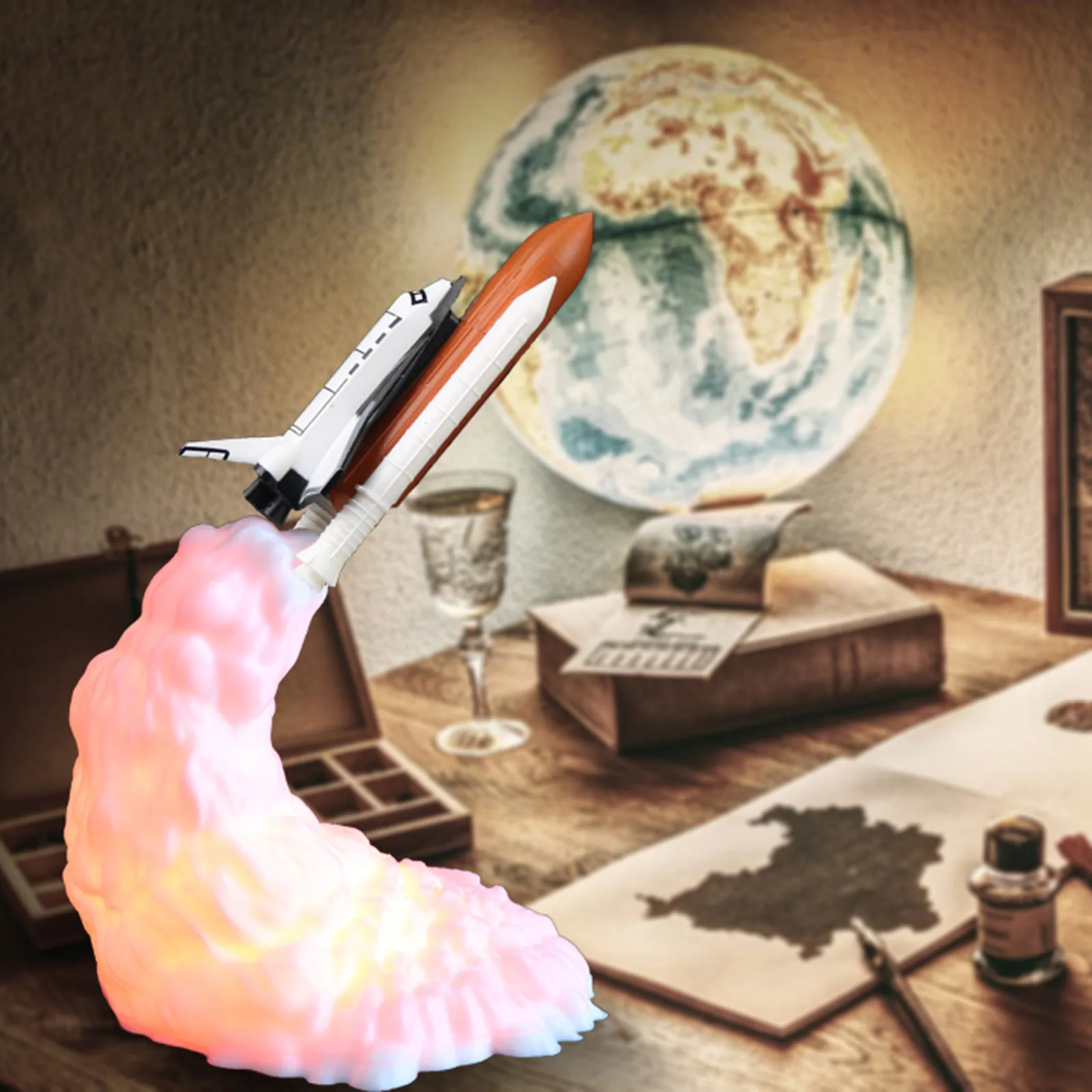 

Dropshipping 3D Print Space Shuttle Lamp Rocket Night Light Lights for Space Lover Indoor Home Desk Table Moon Night Lamp Decor