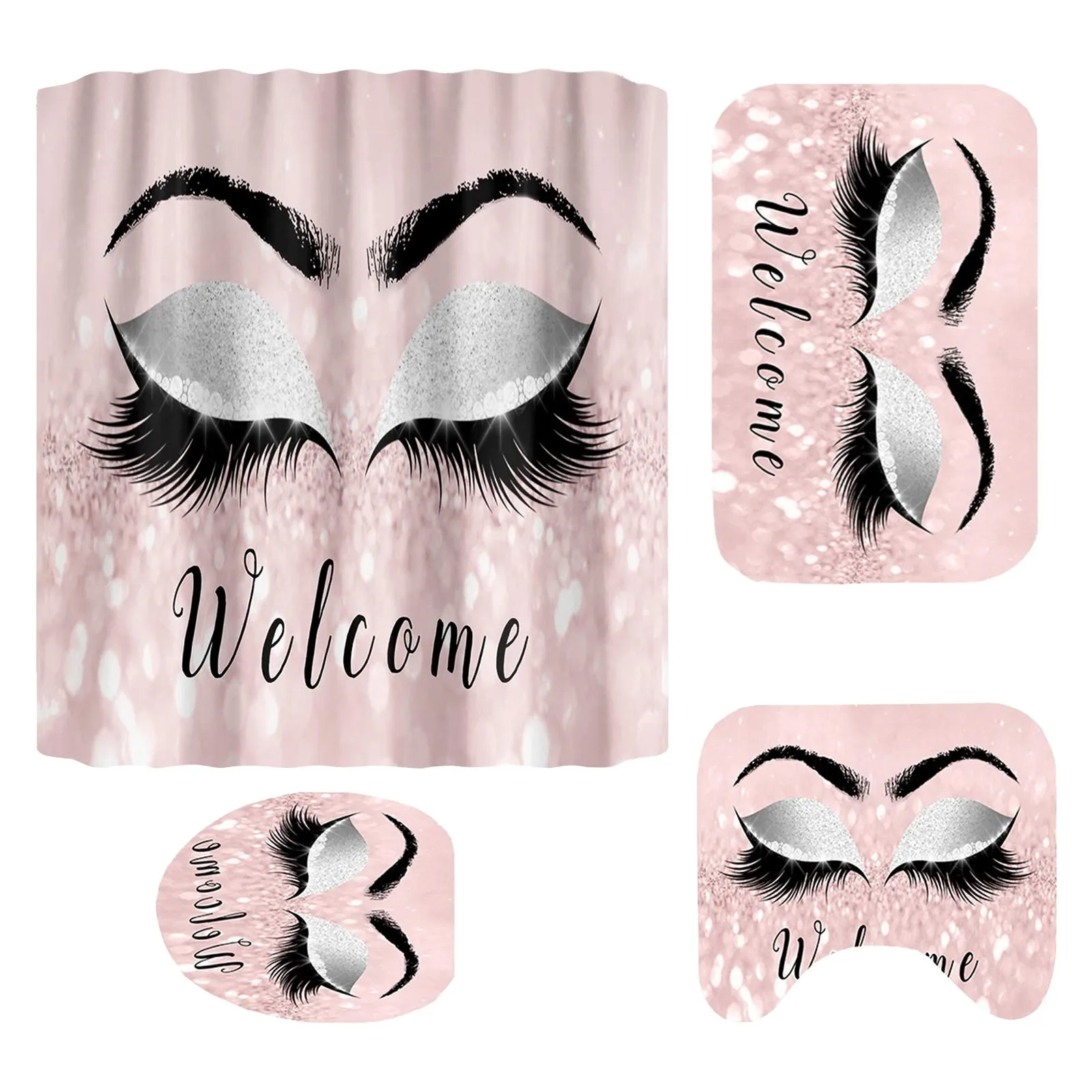 Набор ковриков для ванной накладка на крышку унитаза Нескользящий Впитывающий