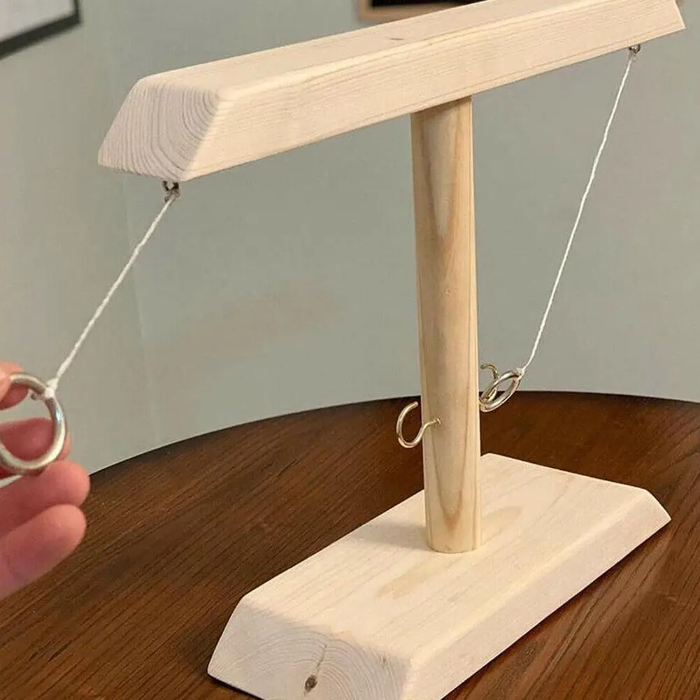 

Shooting Interactive Game Bar Drink Shop Handmade Wooden Ring Toss Hooks Fast-Paced Interactive Game For Bars Home Natural