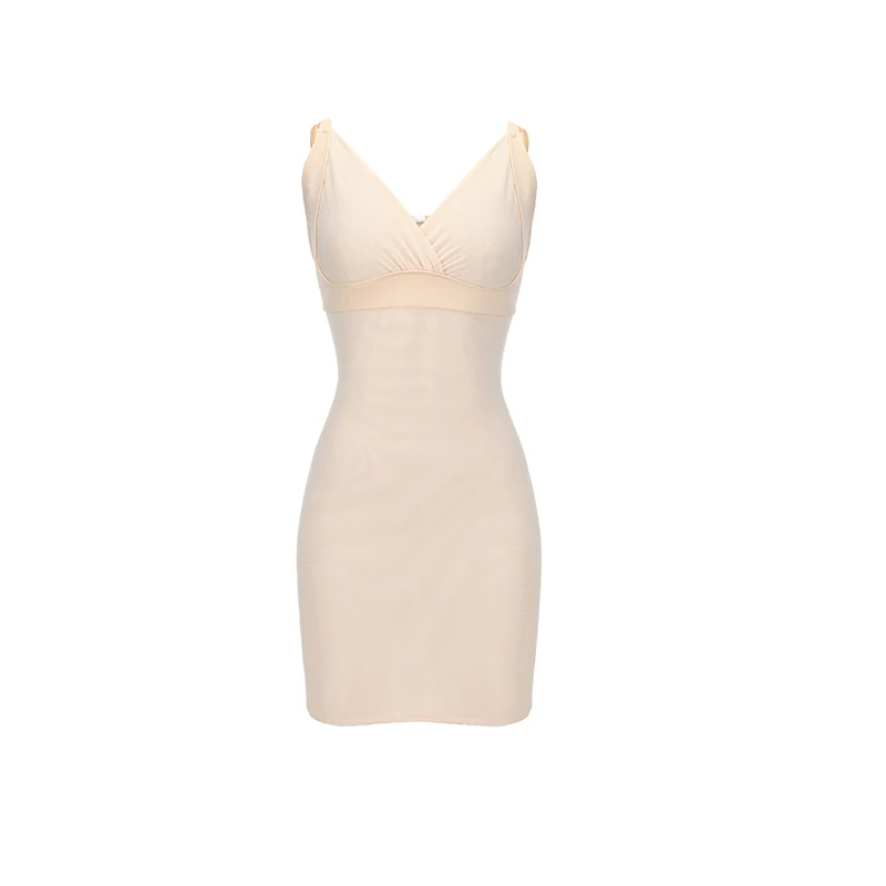 Beige Joyshaper слипы с открытым бюстом, Корректирующее белье для женщин, под платья, полностью формирующий тело, контроль скольжения, длинный бесшовный обтягивающий сексуальный Слип - Цвет: Beige