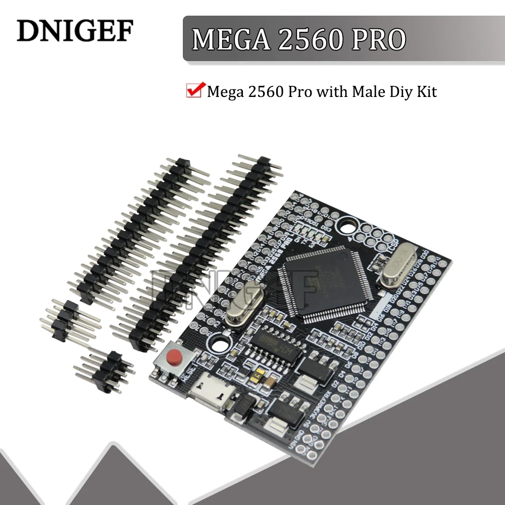 Встроенный чип DNIGEF MEGA 2560 PRO CH340G Стандартный со штыревыми разъемами, совместимый с Arduino Mega2560, набор «сделай сам»