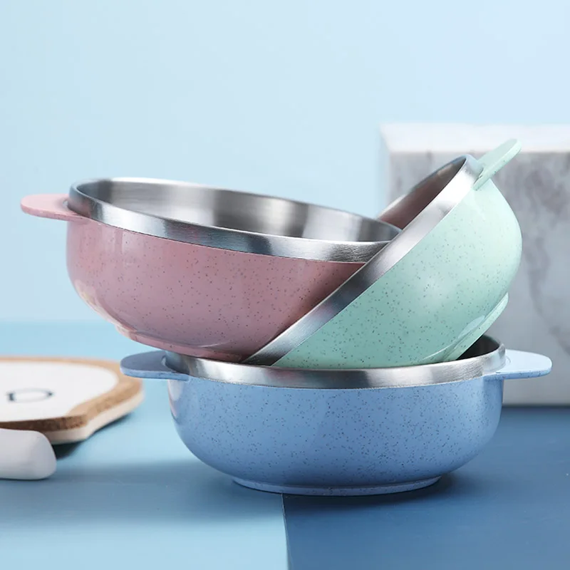 EIMAI 1 шт. детская посуда Милая миска из нержавеющей стали тренировочная тарелка