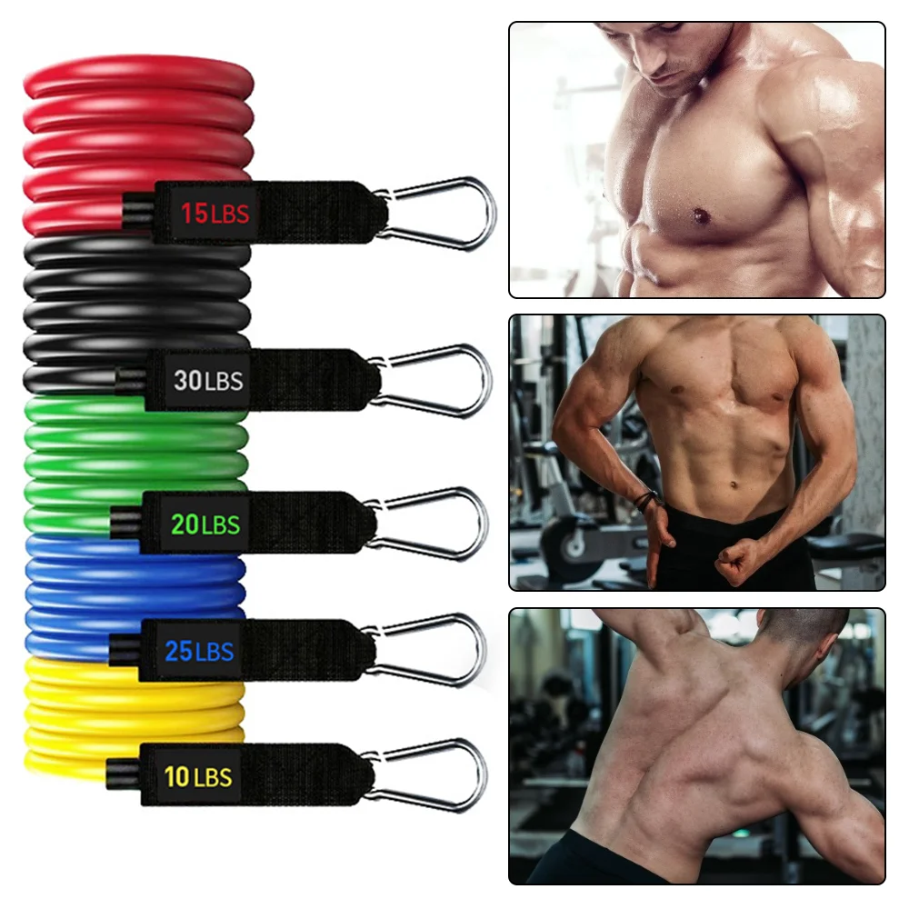 

100/150 LB Fitness Rally Band TPE Latex Resistance Bands Set Chest Stretch Bodybuilding Expander Fitness Equipment for Home Gym