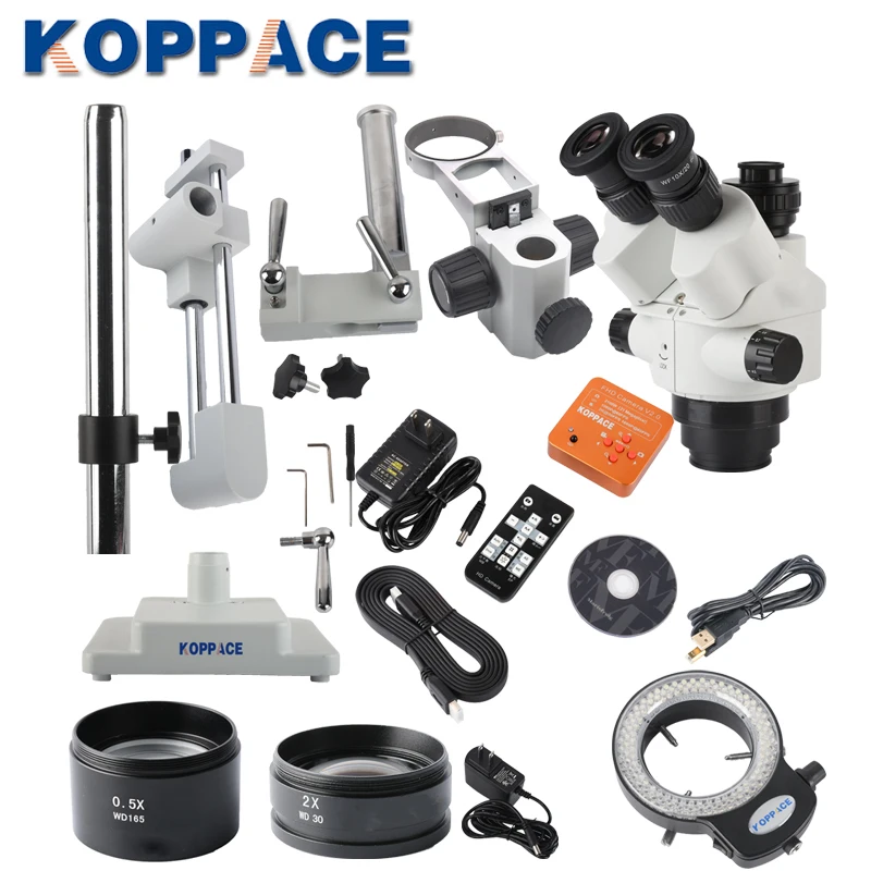 KOPPACE 21MP, Full HD 1080P 60FPS, HDMI промышленный микроскоп камера, мобильный телефон ремонт микроскоп, 3.5X-90X микроскоп