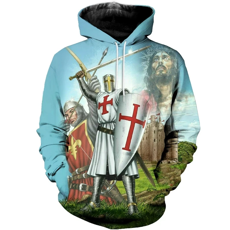 PLstar Cosmos 3DPrint Armor Knights Warrior Templar Cavalier Christian Harajuku уличная забавная Толстовка/куртка/