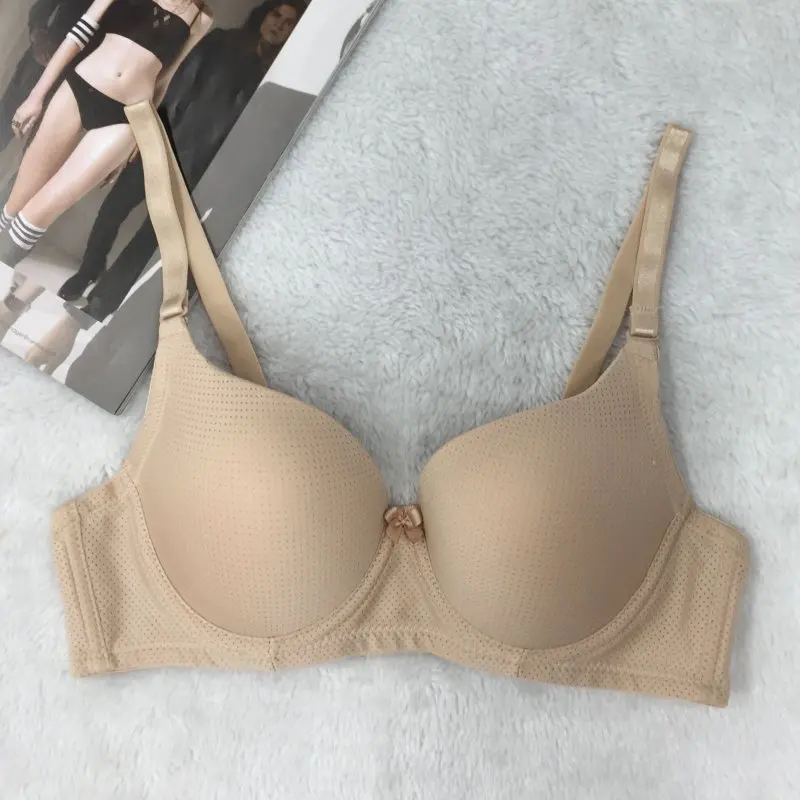 Женский двойной бюстгальтер пуш-ап сексуальный с косточками и бантом мягкий