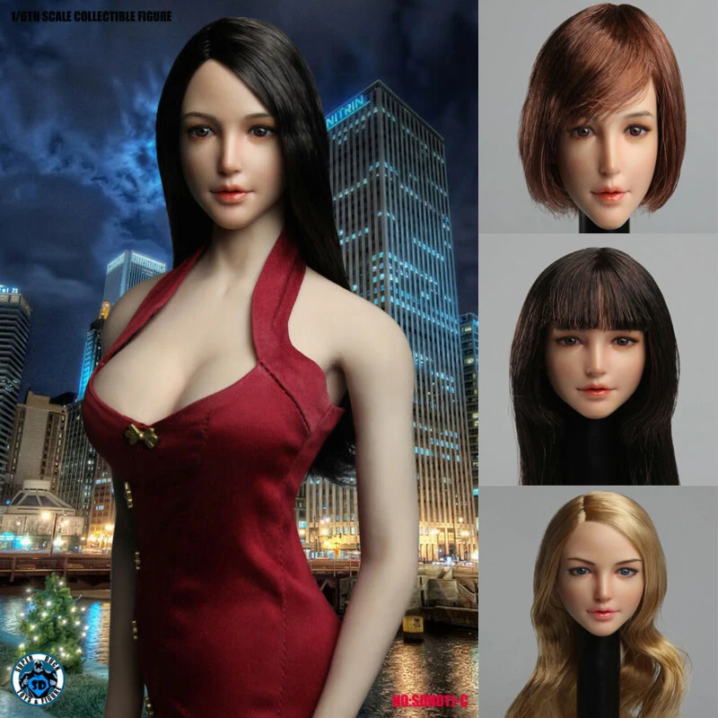 

SUPER DUCK 1/6 SDH011 Asian Beauty Soldier Head Sculpt Fit 12" Female PH TBLeague Body Toys