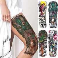 waterproof temporary full arm tattoo stickers ink koi wave dragon lotus totem flash tatoo female body art fake sleeve tatto male